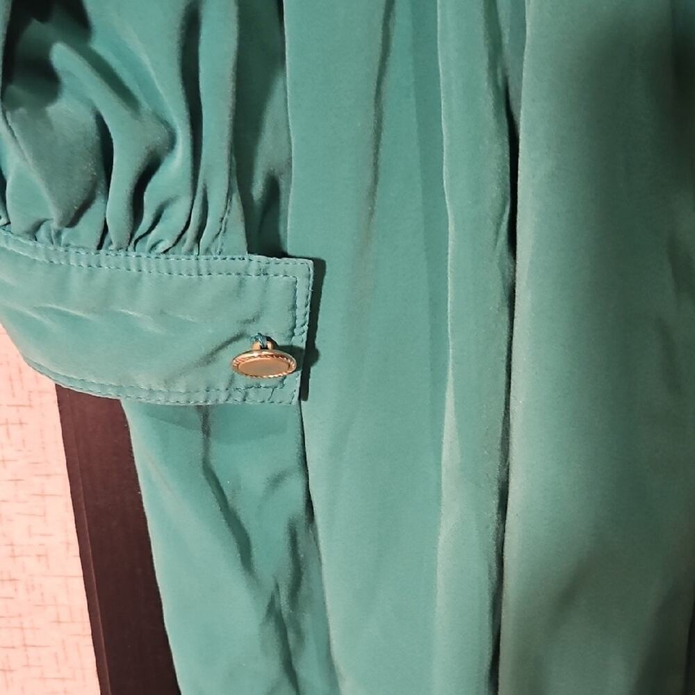 Liz Claiborne Teal Midi Dress with Gold Accents - Picture 5 of 7